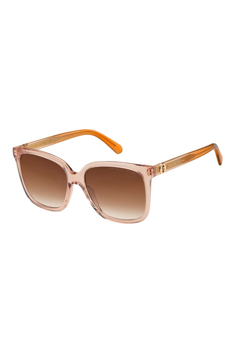 56mm Rectangle Sunglasses, Alternate, color, ORANGE BEIGE / BROWN