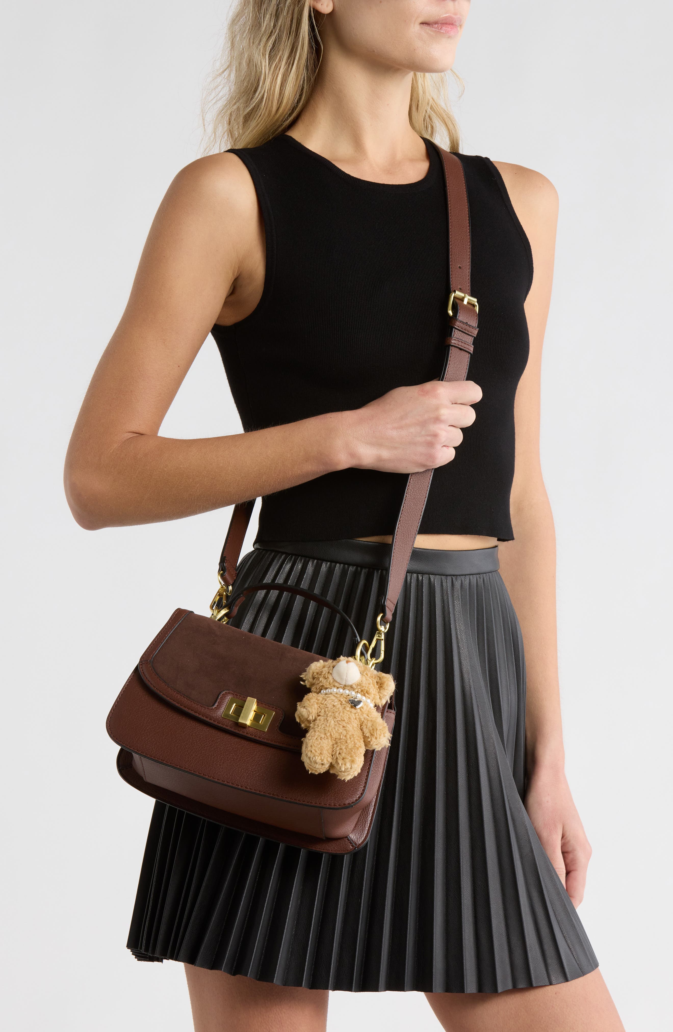 BCBG Flap Top Handle Crossbody Bag, Alternate, color, 