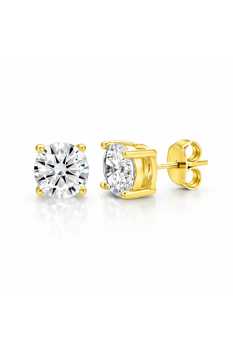 14K Gold 5mm Round Earrings, Main, color, Gold