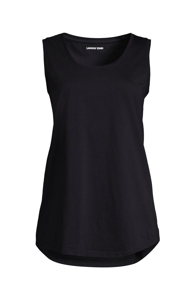 Lands' End Supima Cotton Tunic Tank Top, Alternate, color, Black