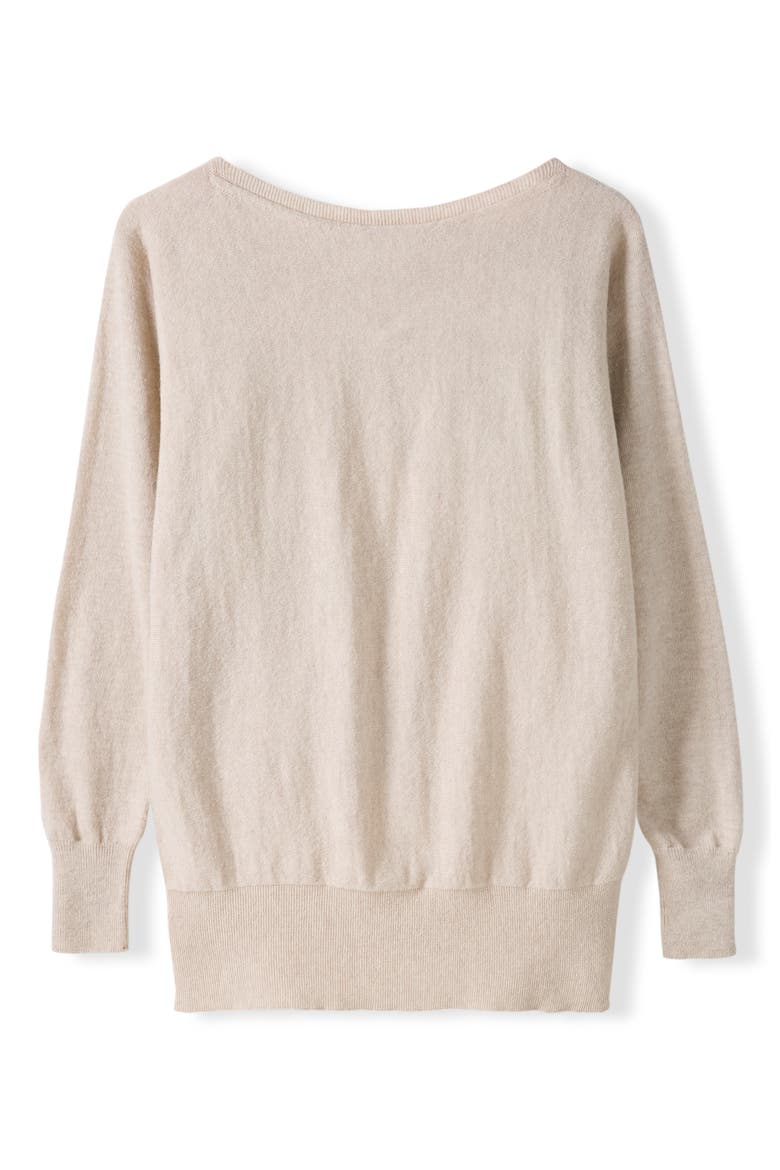 British Geelong Slash Neck Sweater, Alternate, color, Oatmeal