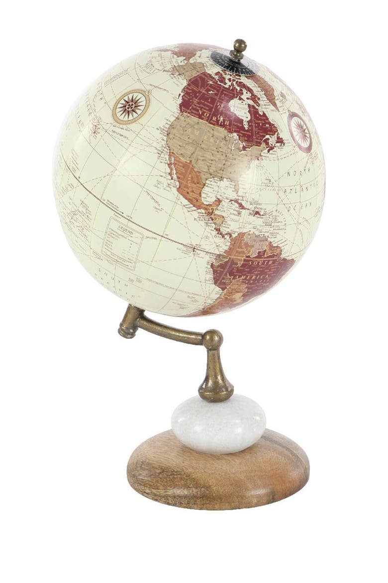 Cream Mango Wood Contemporary Globe Globe, Alternate, color, CREAM