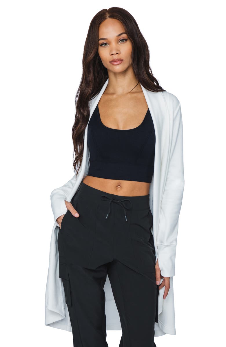 90 DEGREE BY REFLEX Butter Open Front Longline Cardigan, Alternate, color,