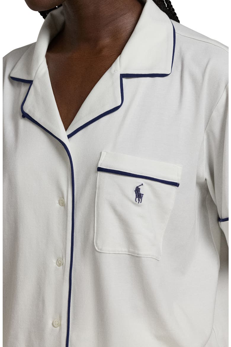 Jersey Short Pajamas, Alternate, color, WHITE CLOUD