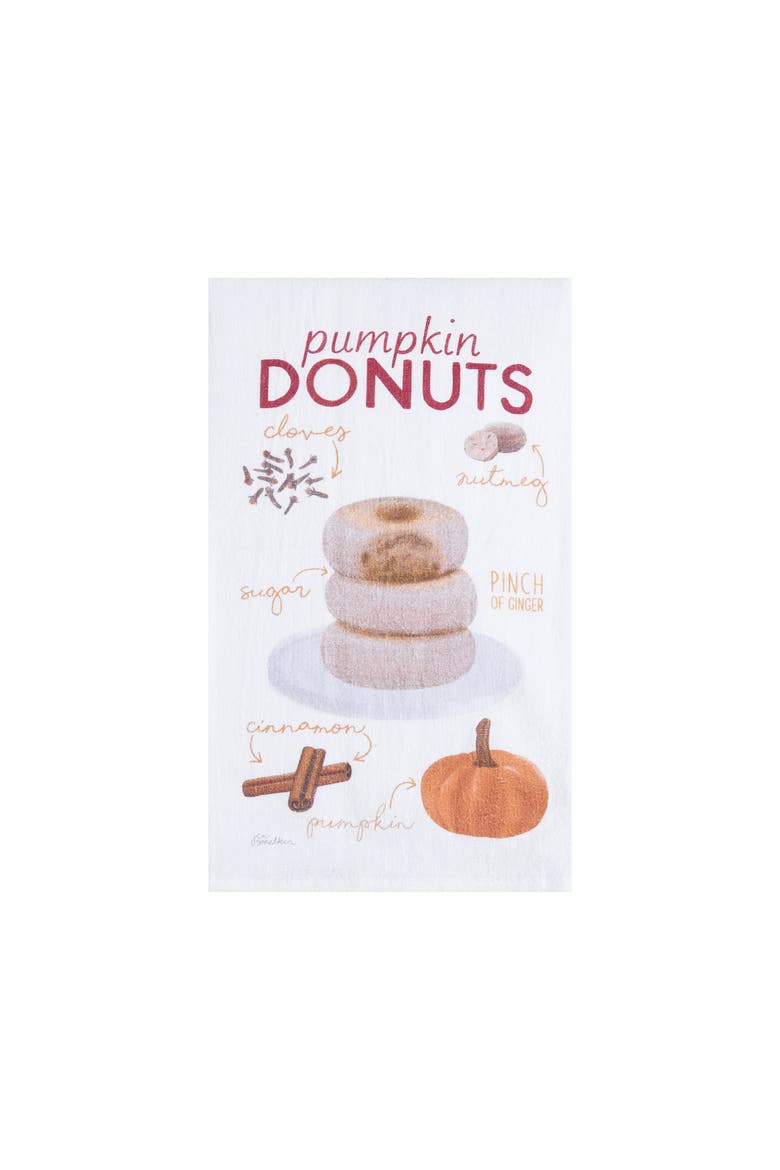 Pumpkin Donuts, Pie & Spiced Latte 100% Cotton Flour Sack Dishtowels Set of 3, Alternate, color, White