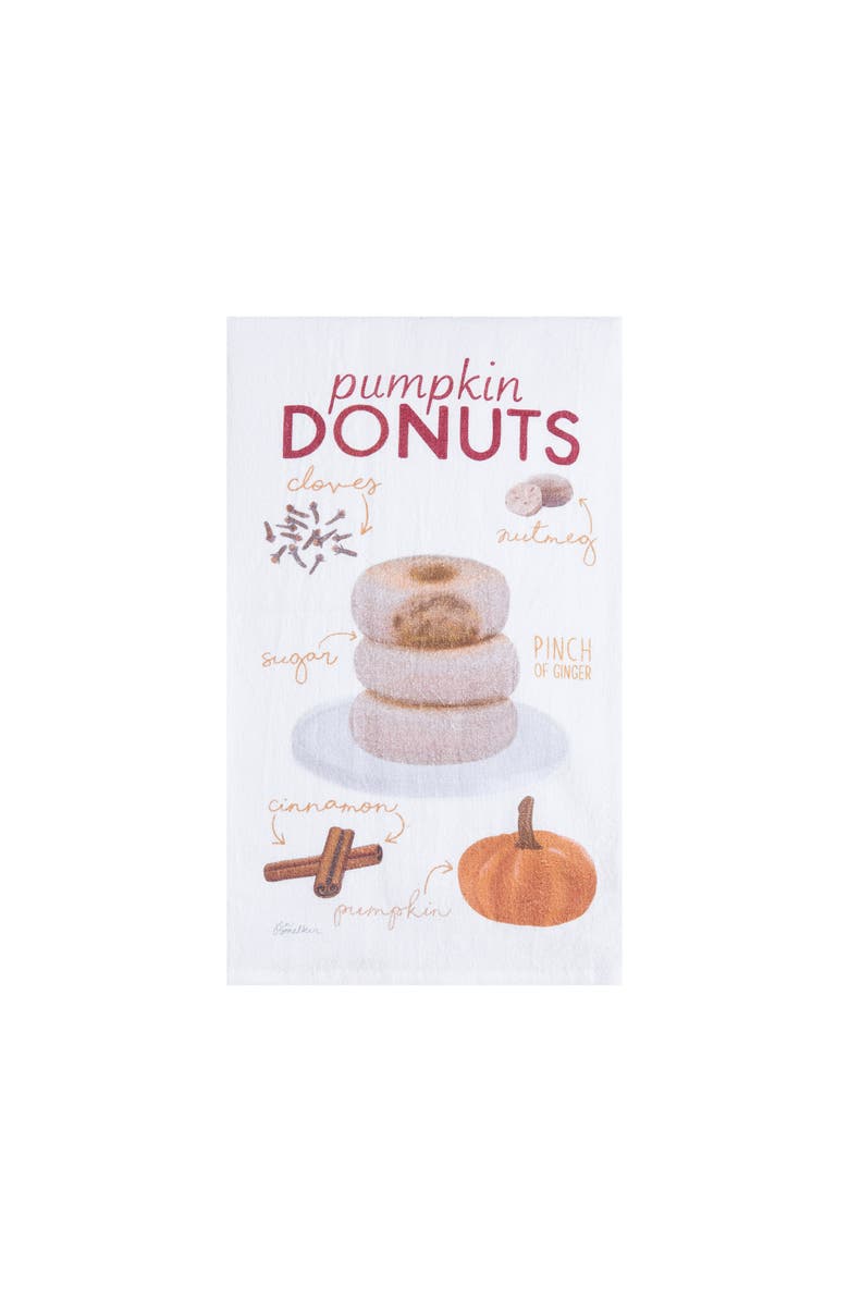 C&F Home Pumpkin Donuts, Pie & Spiced Latte 100% Cotton Flour Sack Dishtowels Set of 3, Alternate, color, White