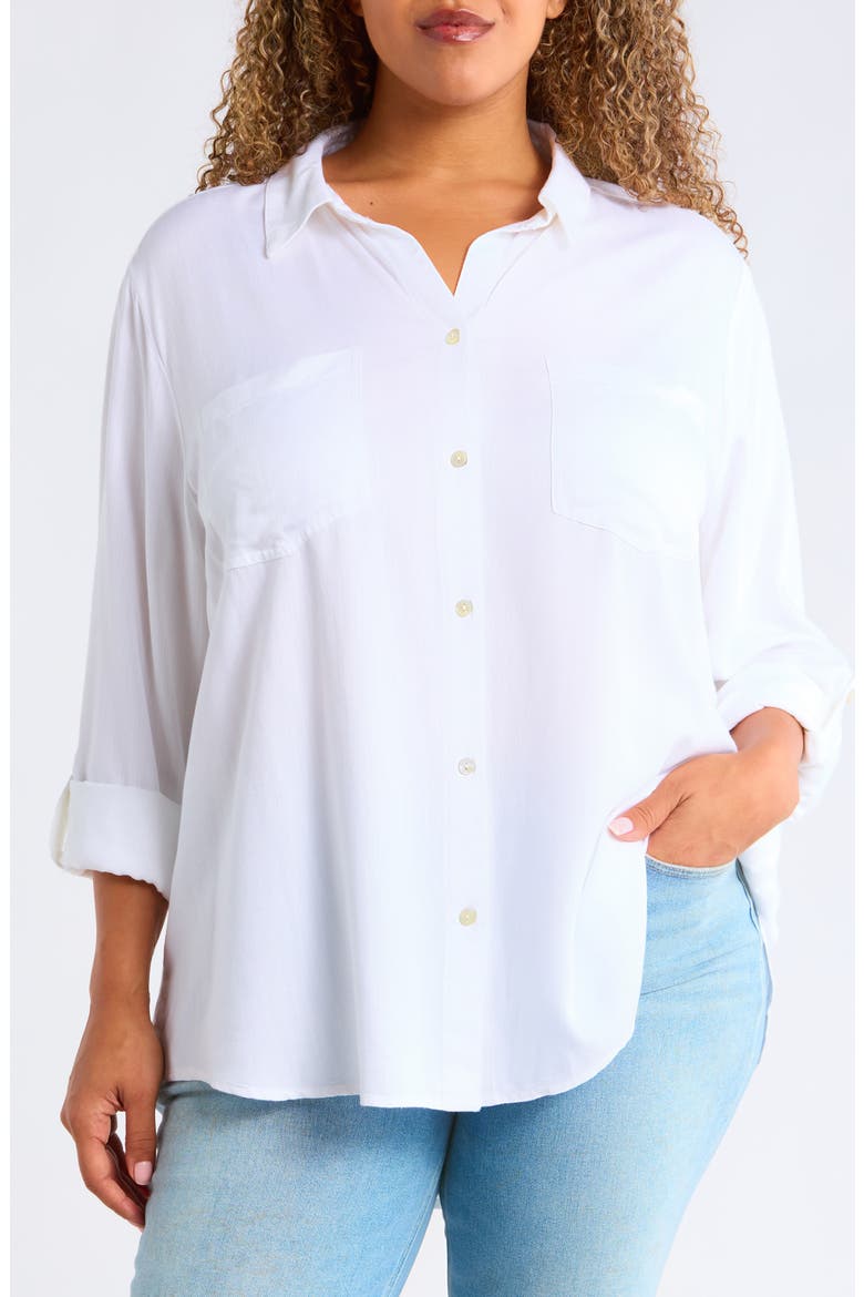 Arlie Button-Up Shirt, Main, color, WHITE