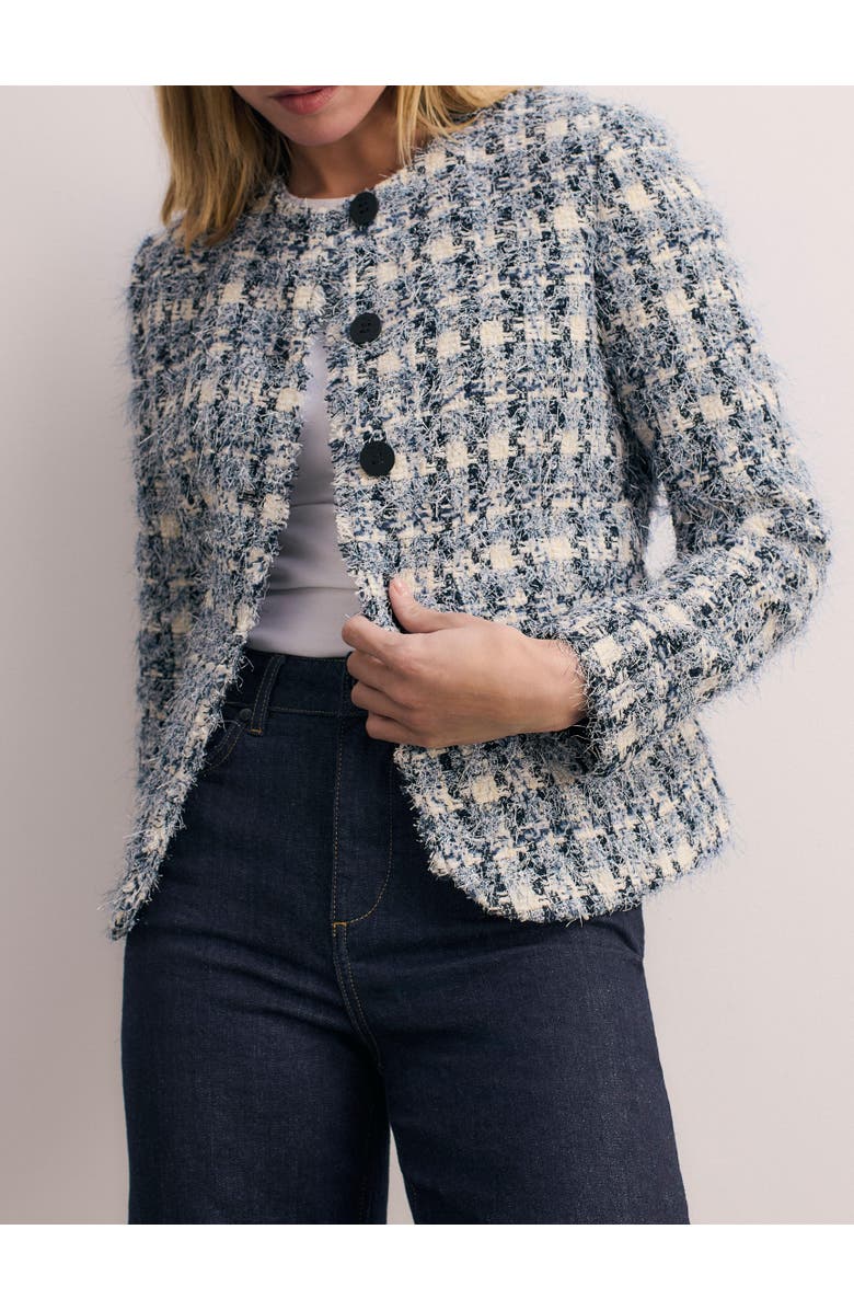 The Fold Sunbury Tweed Jacket, Alternate, color, Navy