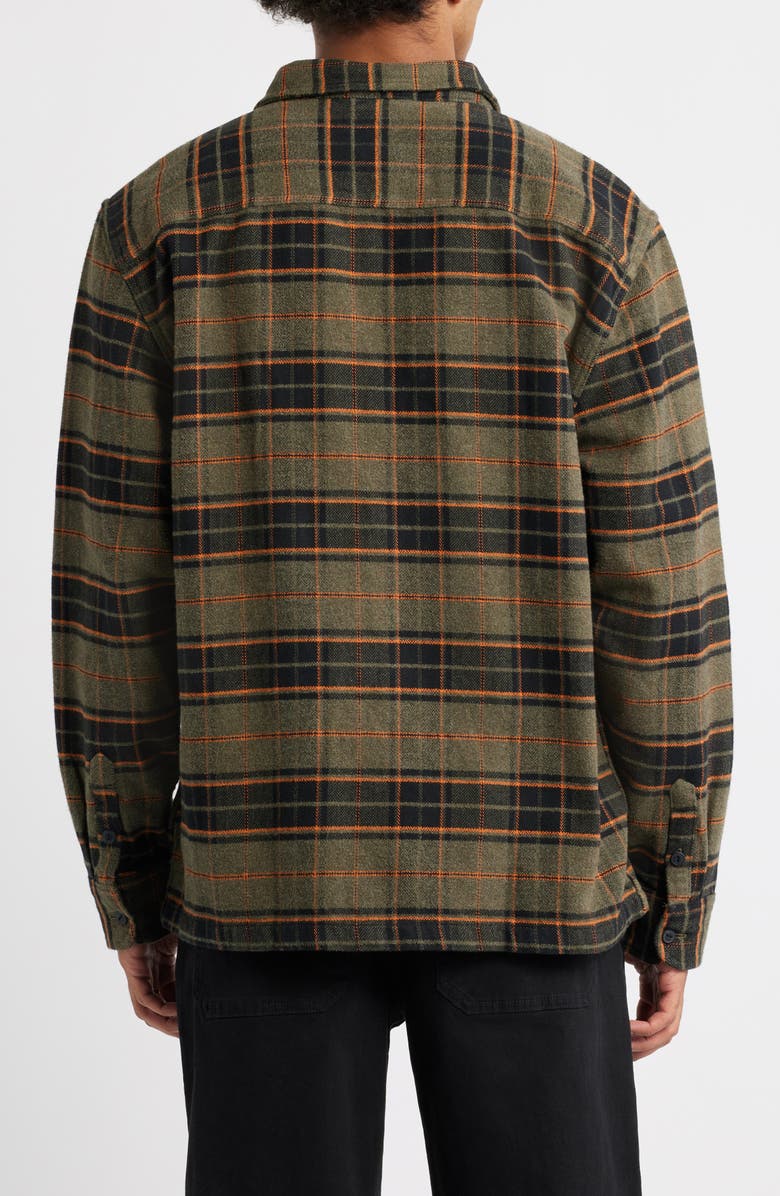 Vans Plaid Cotton Flannel Button-Up Overshirt, Alternate, color, Grape Leaf Heather