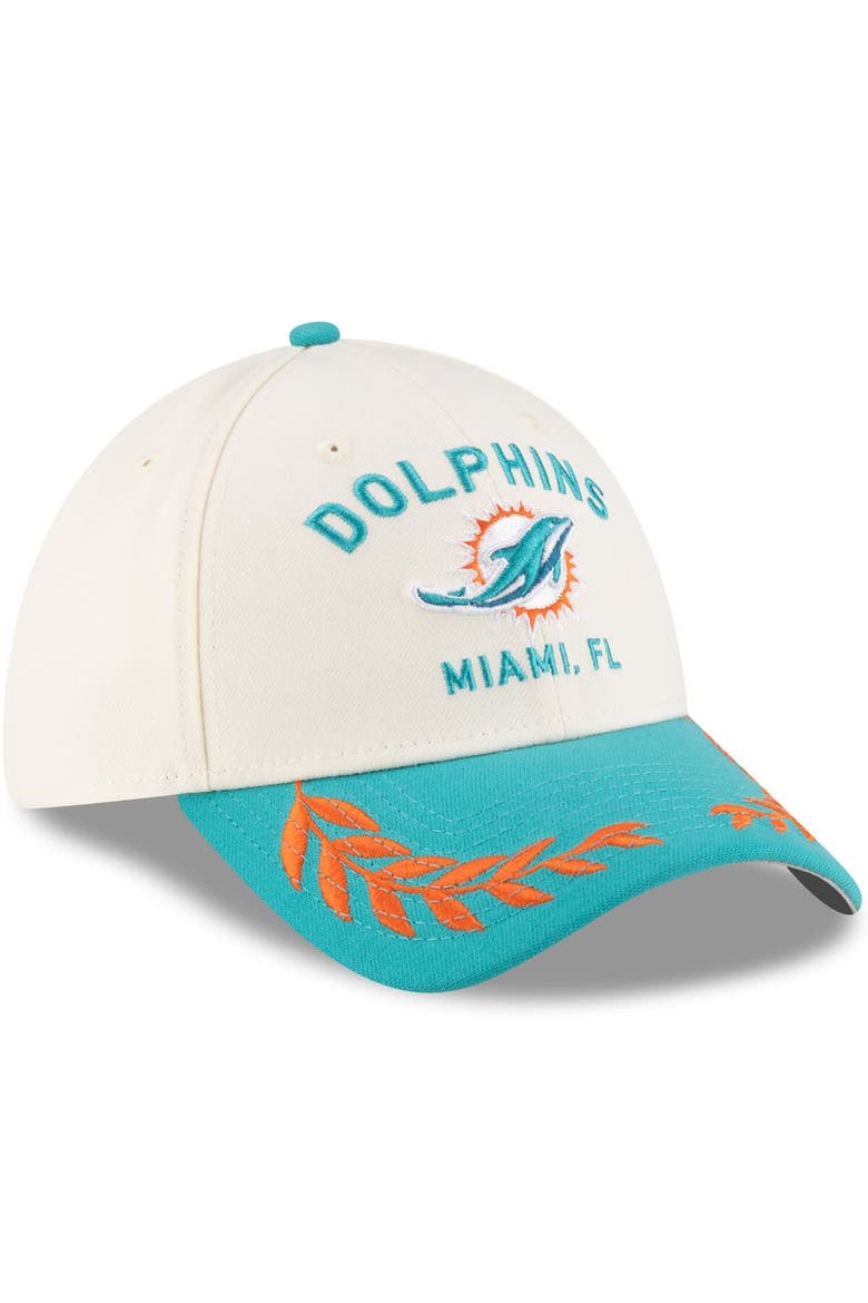 Men's New Era  Cream/Aqua Miami Dolphins 2025 NFL Draft 39THIRTY Flex Hat, Alternate, color, Cream