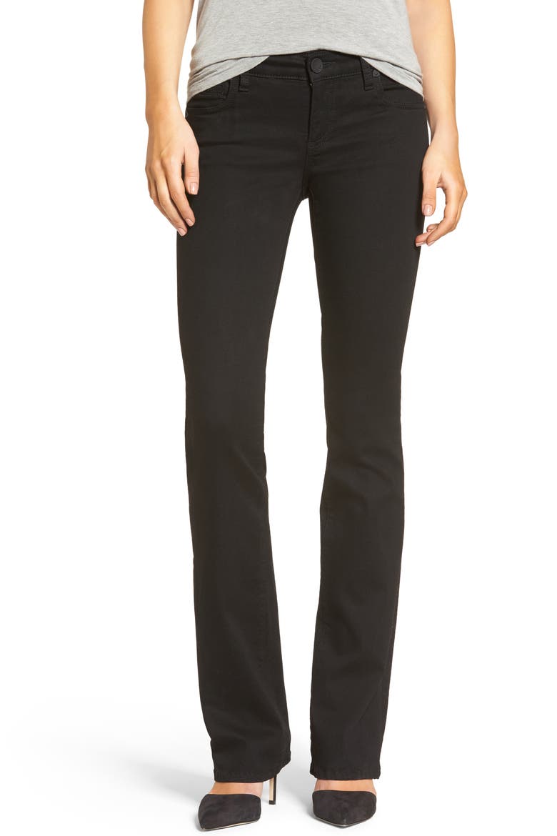Natalie Stretch Bootleg Jeans, Main, color, BLACK