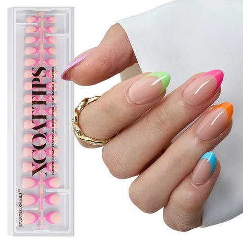 Soft Gel Nail Tips XCOATTIPS® French - Glitter Base Collection