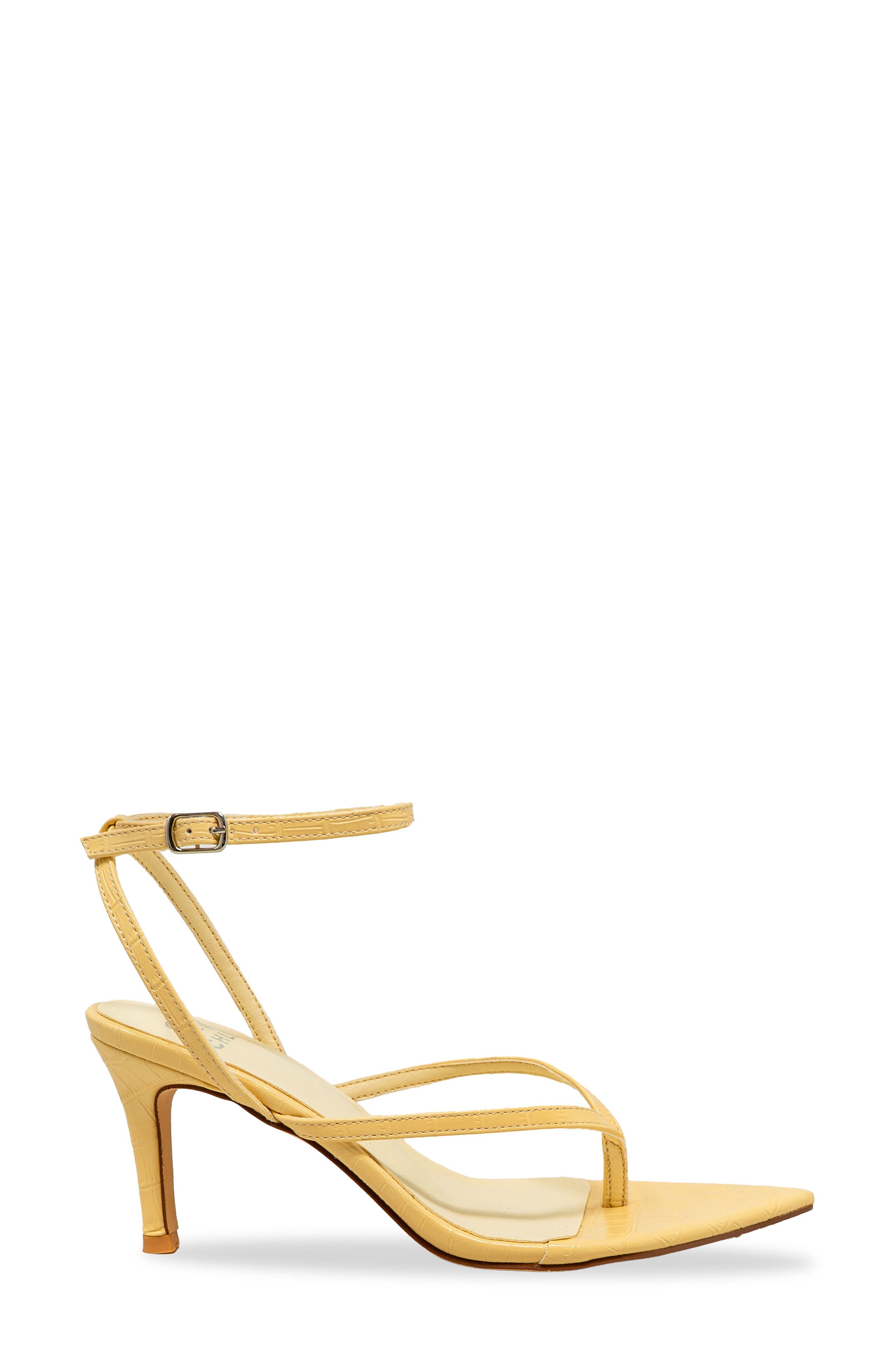 Strappy Post Toe Sandal, Alternate, color, YELLOW CROC