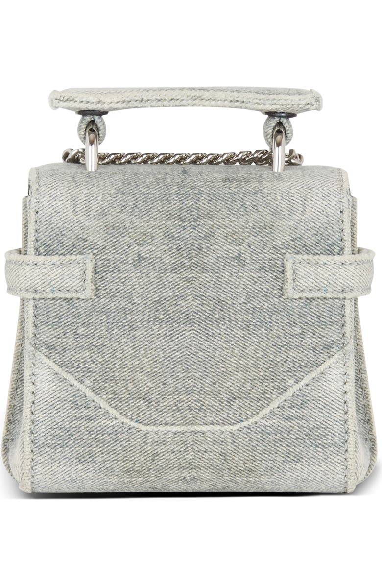 Balmain Mini B-Buzz Denim Crossbody, Alternate, color,