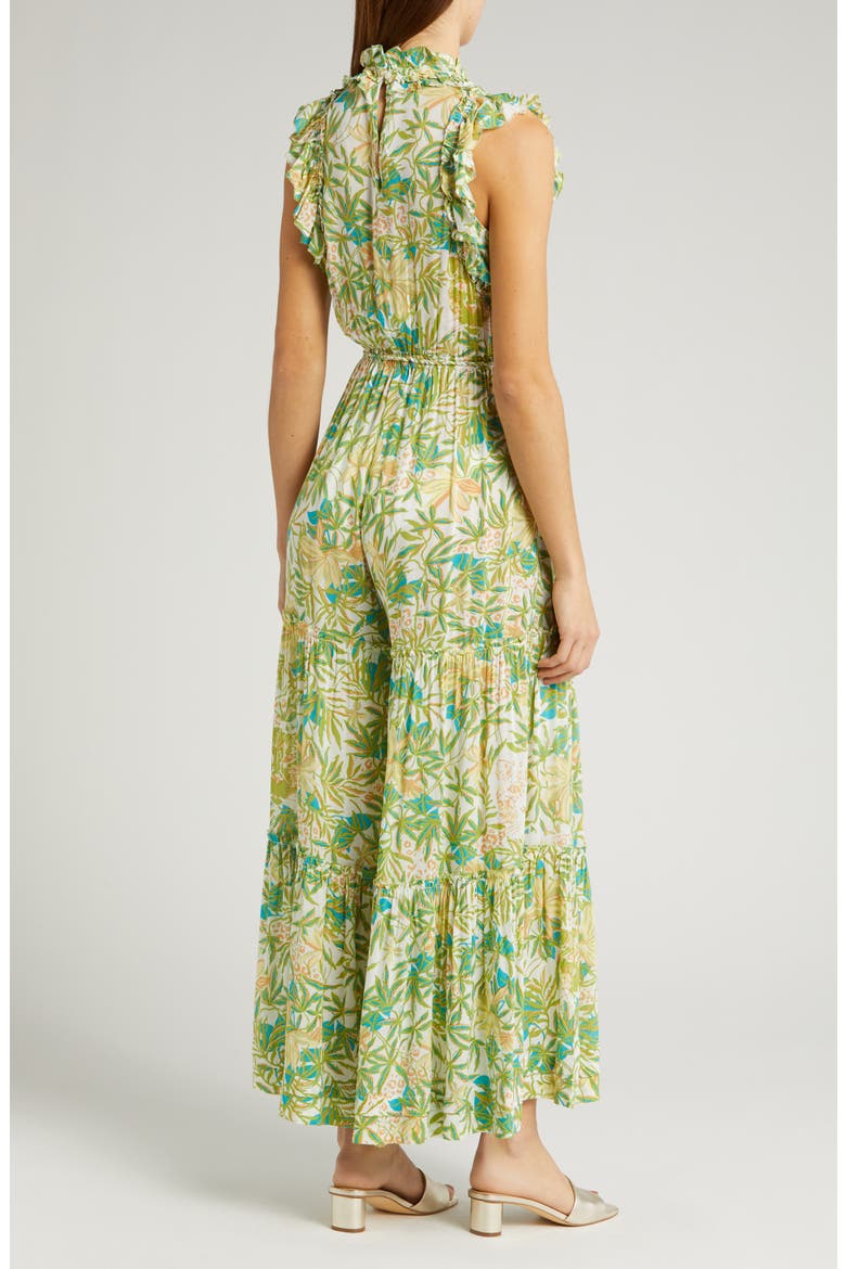 Floral Ruffle Jumpsuit, Alternate, color, GREEN ORCHID OCN