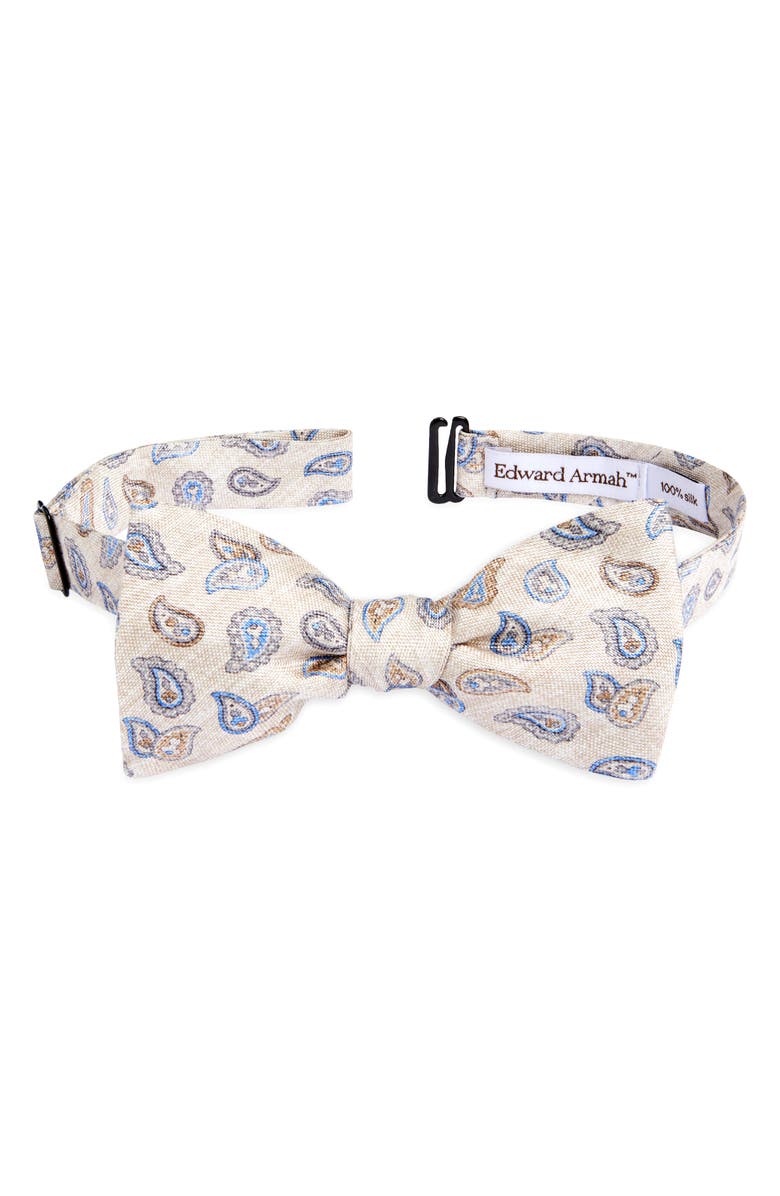 EDWARD ARMAH Neat Paisley Silk Bow Tie, Main, color,