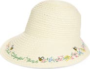KARL LAGERFELD PARIS Garden Reader Embroidered Straw Hat