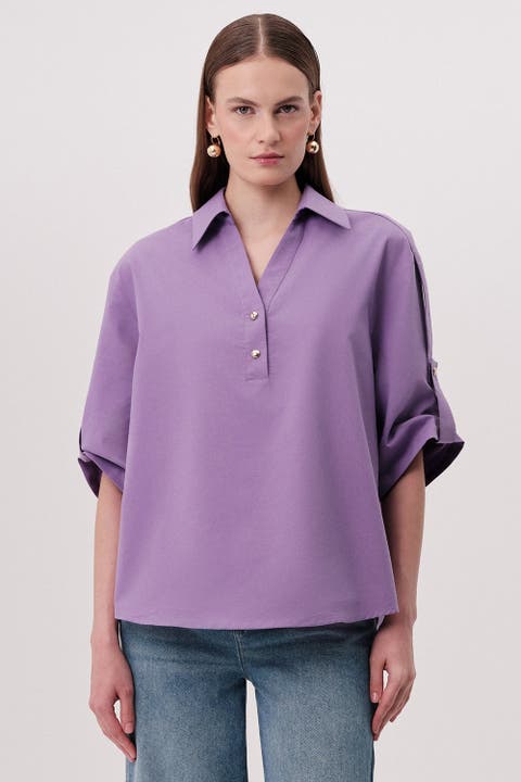 Kaylin Shoulder Epaulette Cotton Shirt