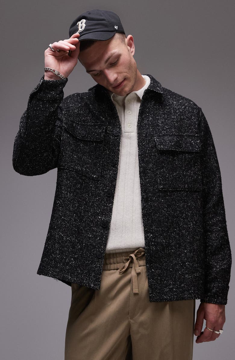Topman Textured Overshirt, Main, color,