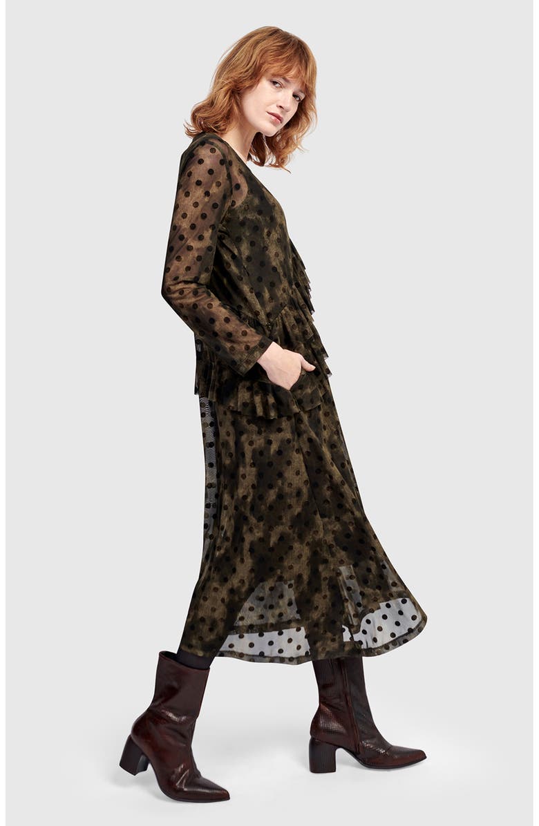 Alembika Sprig Mesh Dress, Alternate, color, Antique