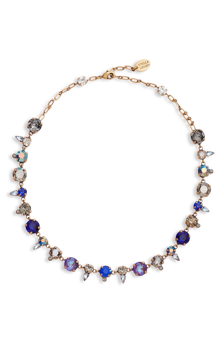 Stella + Ruby Sentiments Crystal Necklace, Main, color, 