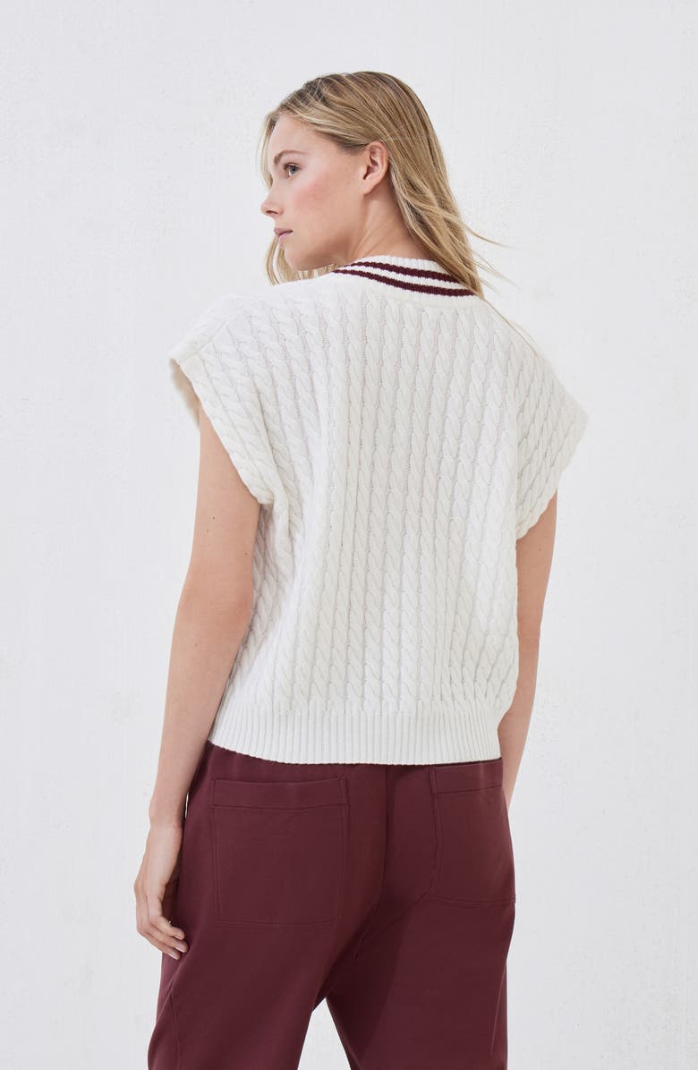 Brunello Cucinelli Cashmere knit sweater vest with logo, Alternate, color, Panama