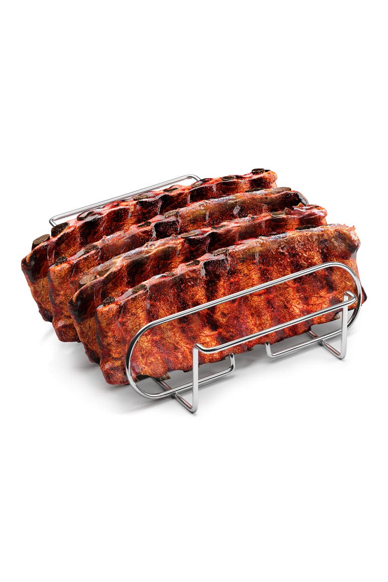 Nonstick Rib Rack, Alternate, color, SILVER