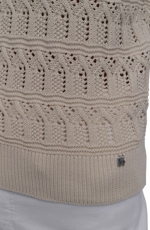 DKNY JEANS DKNY JEANS LACEY OPEN STITCH COTTON SLEEVELESS SWEATER