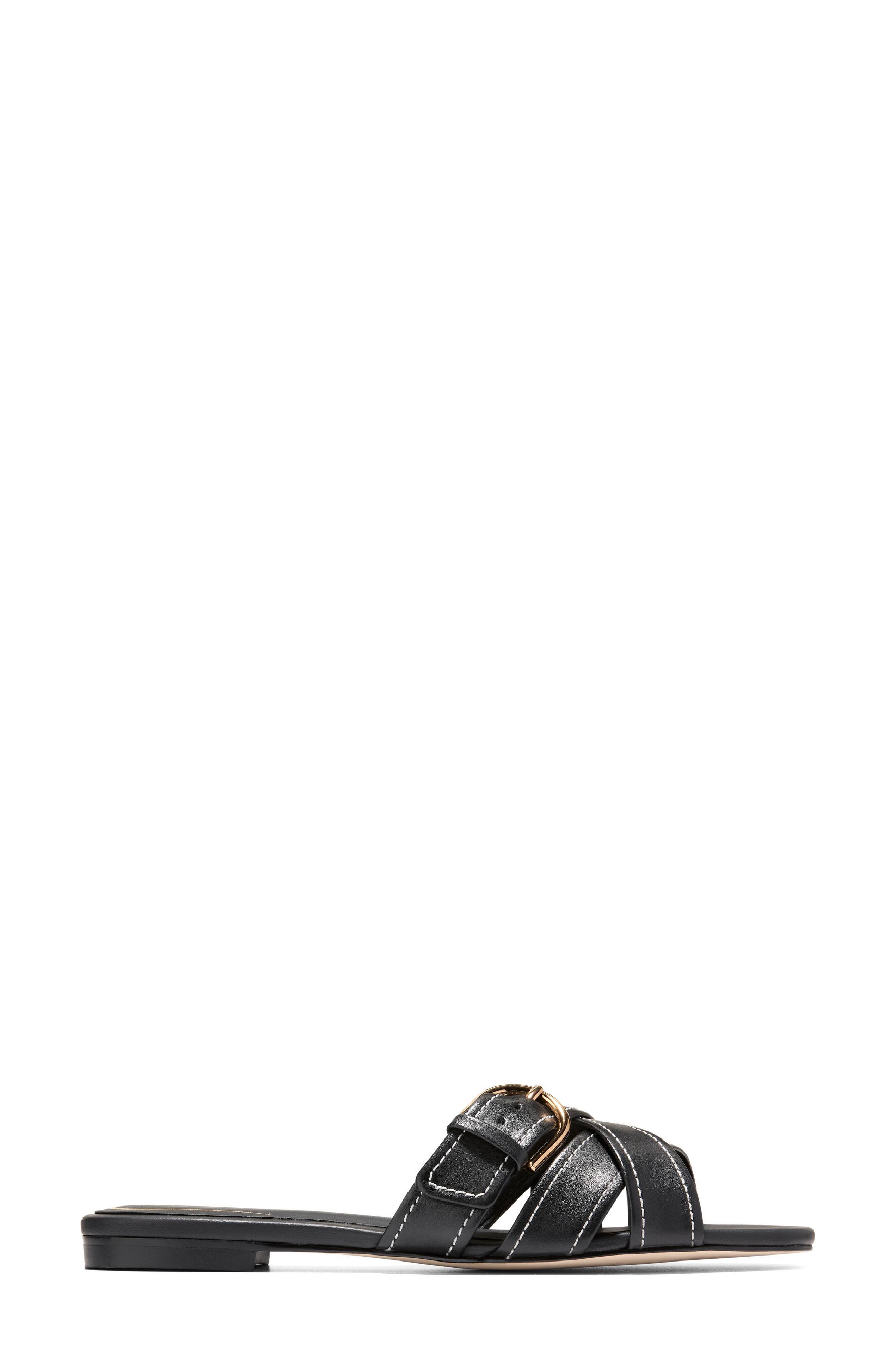 Cole Haan Velma Slide Sandal, Alternate, color, Black Leather