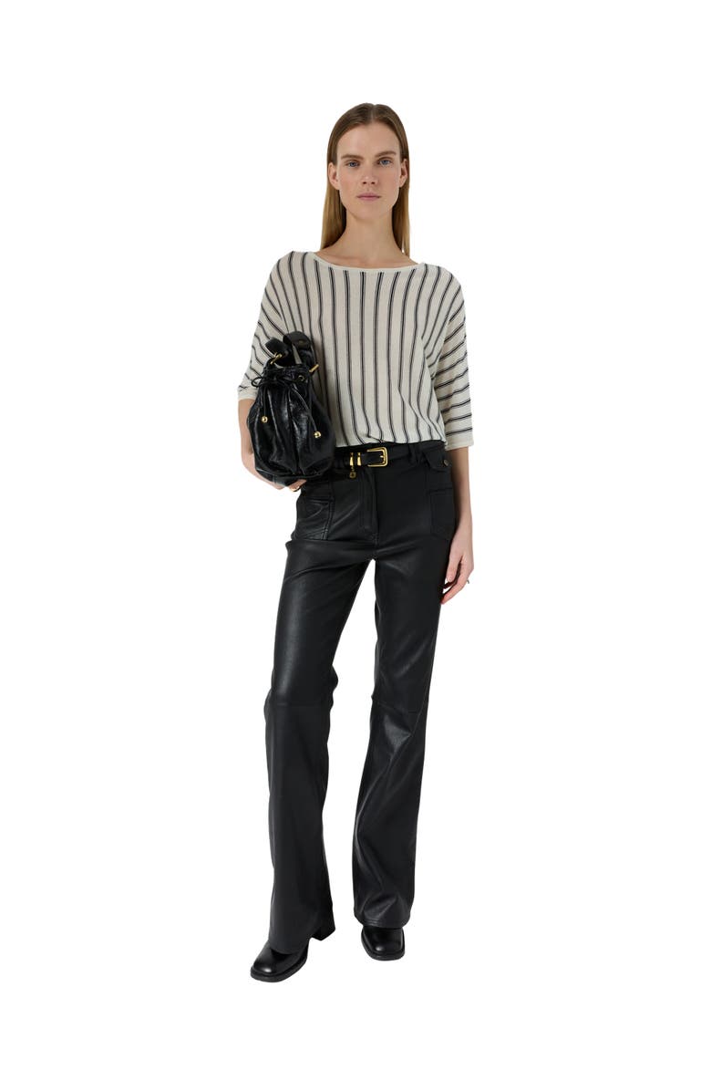 GERARD DAREL Lysia 3/4 Sleeve Round Neck Knit Top, Alternate, color, Navy Blue