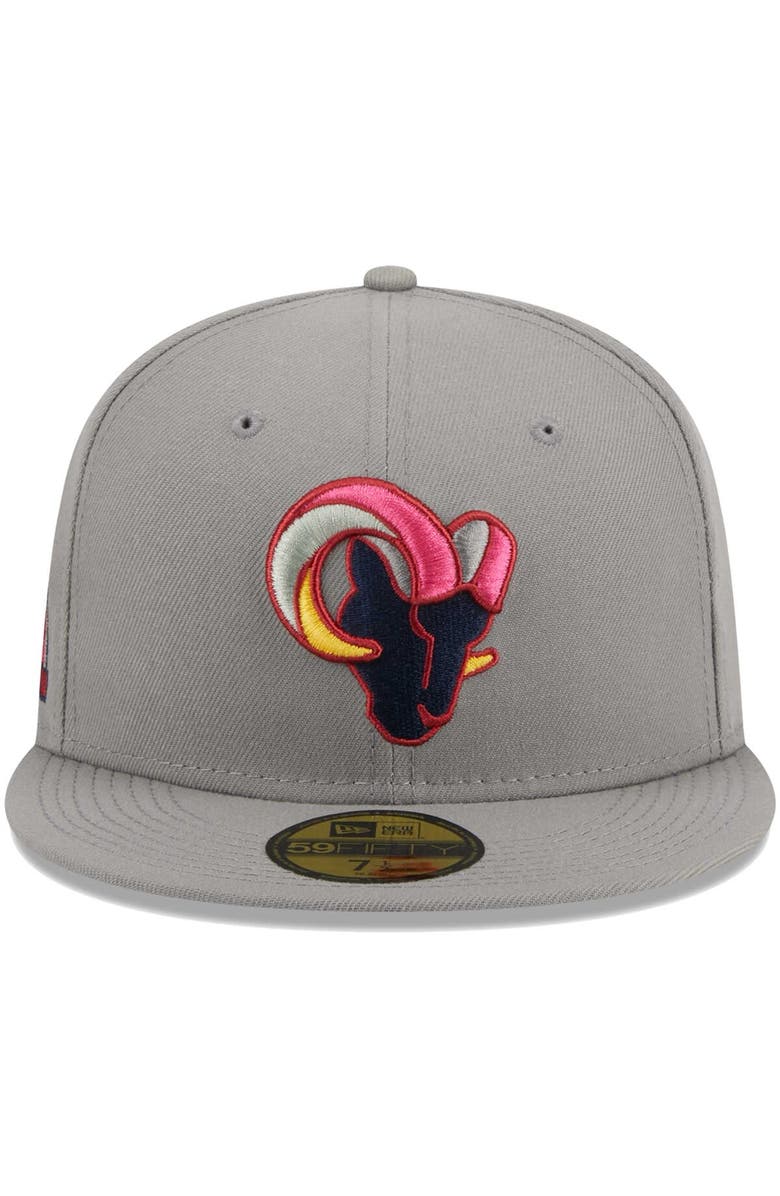 New Era Men's New Era Gray Los Angeles Rams Color Pack 59FIFTY Fitted Hat, Alternate, color, Gray