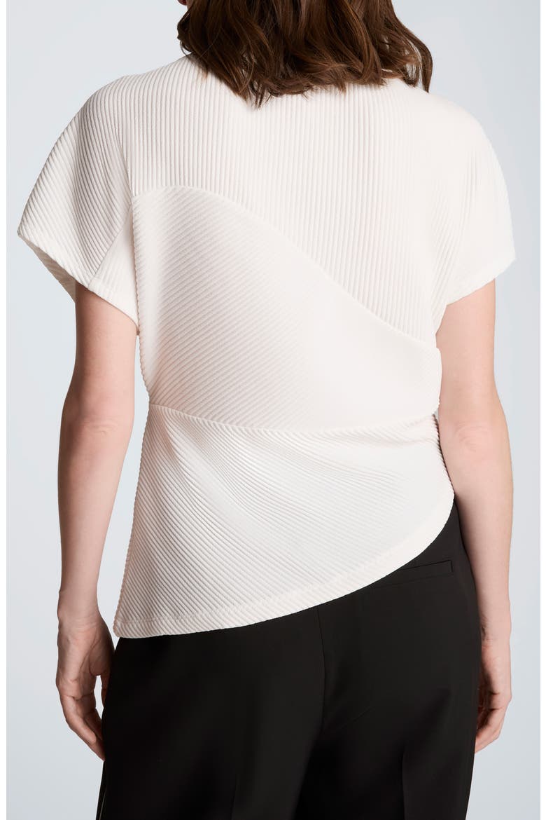 Asymmetric Mock Neck Rib Knit Top, Alternate, color, FEATHER WHITE