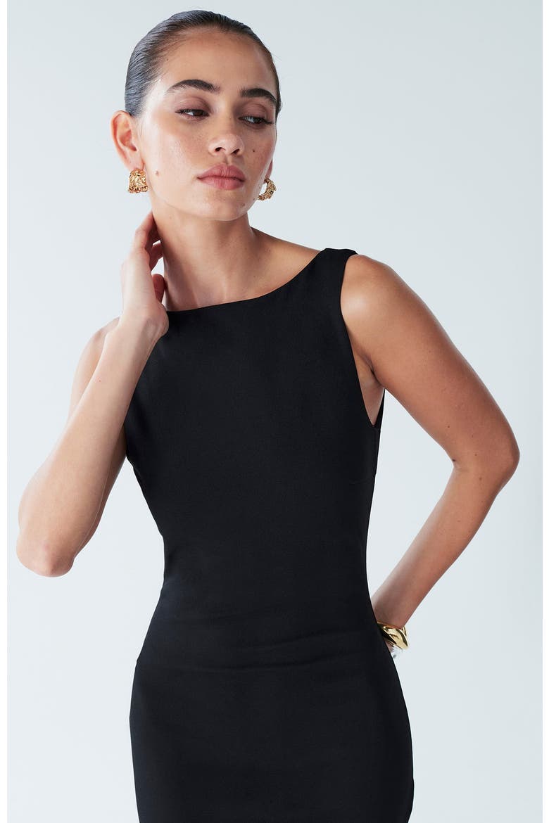 Shian Midi Dress, Alternate, color, Black