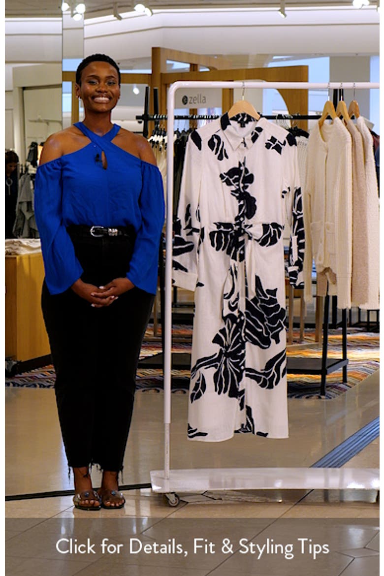 Long Sleeve Tie Waist Maxi Shirtdress video
