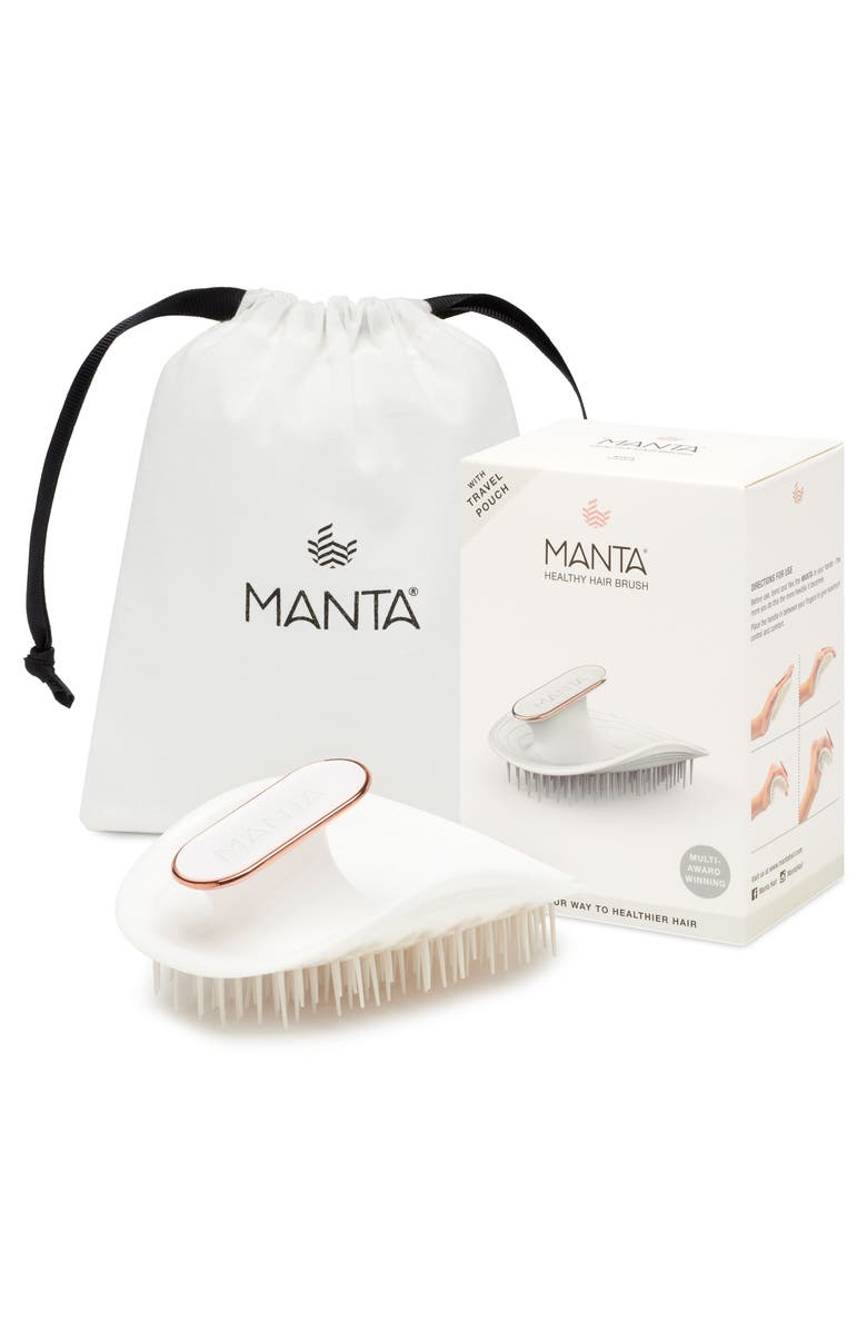 Manta The Gentle Brush for Healthier Hair & Scalp, Main, color, White