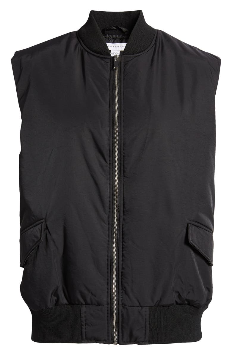 Topshop Bomber Vest, Alternate, color, 