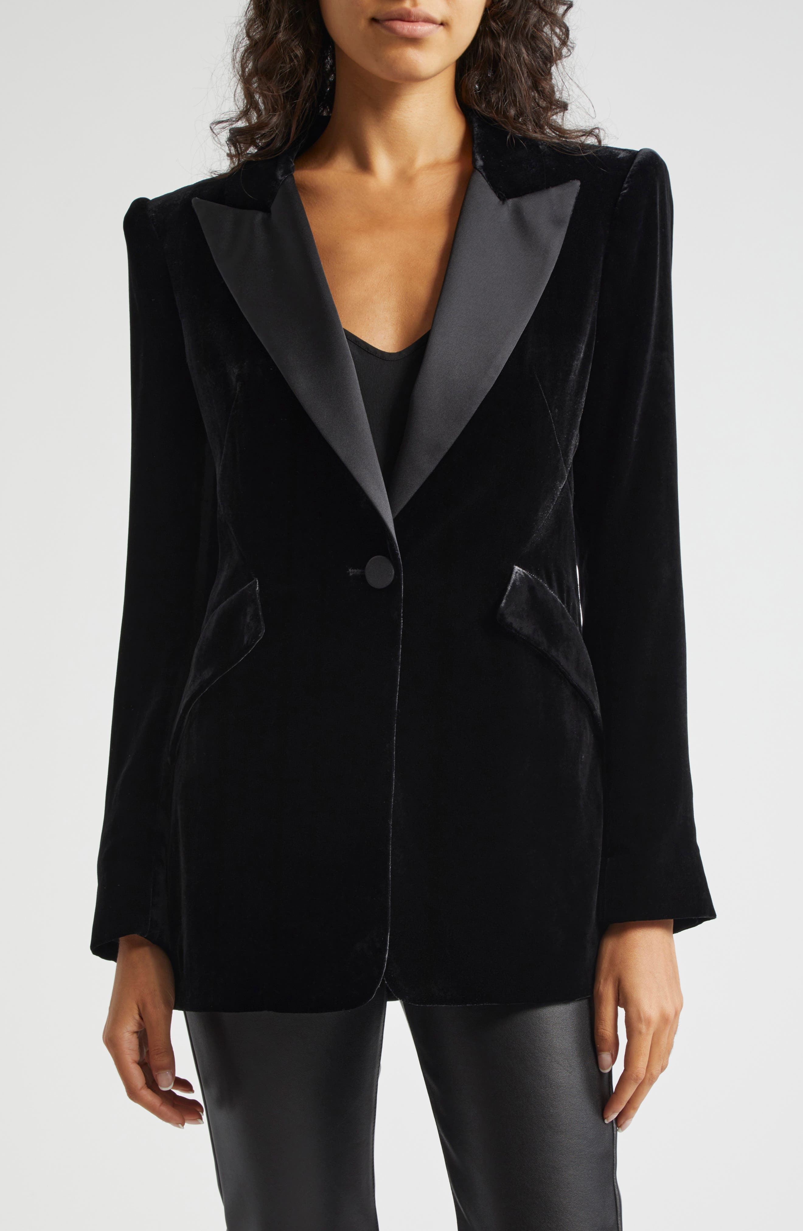 Sheila Structured Velvet Blazer