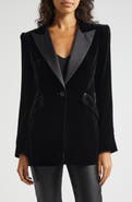 L'AGENCE Sheila Structured Velvet Blazer