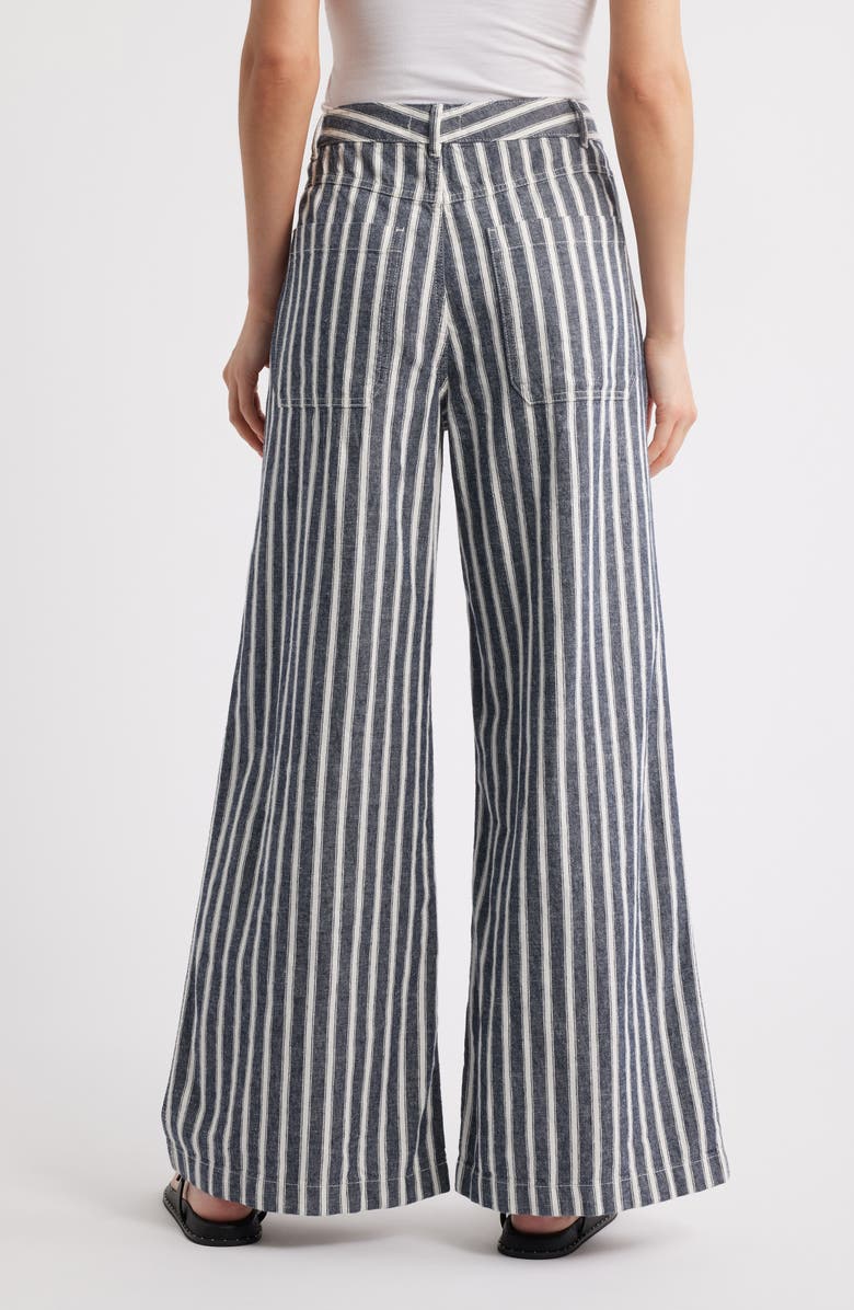 Madewell Zoe Relaxed Fit Wide Leg Linen & Cotton Pants, Alternate, color, Stripe Twill