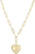 Adornia 14k Gold Plated Puffy Heart Pendant Necklace