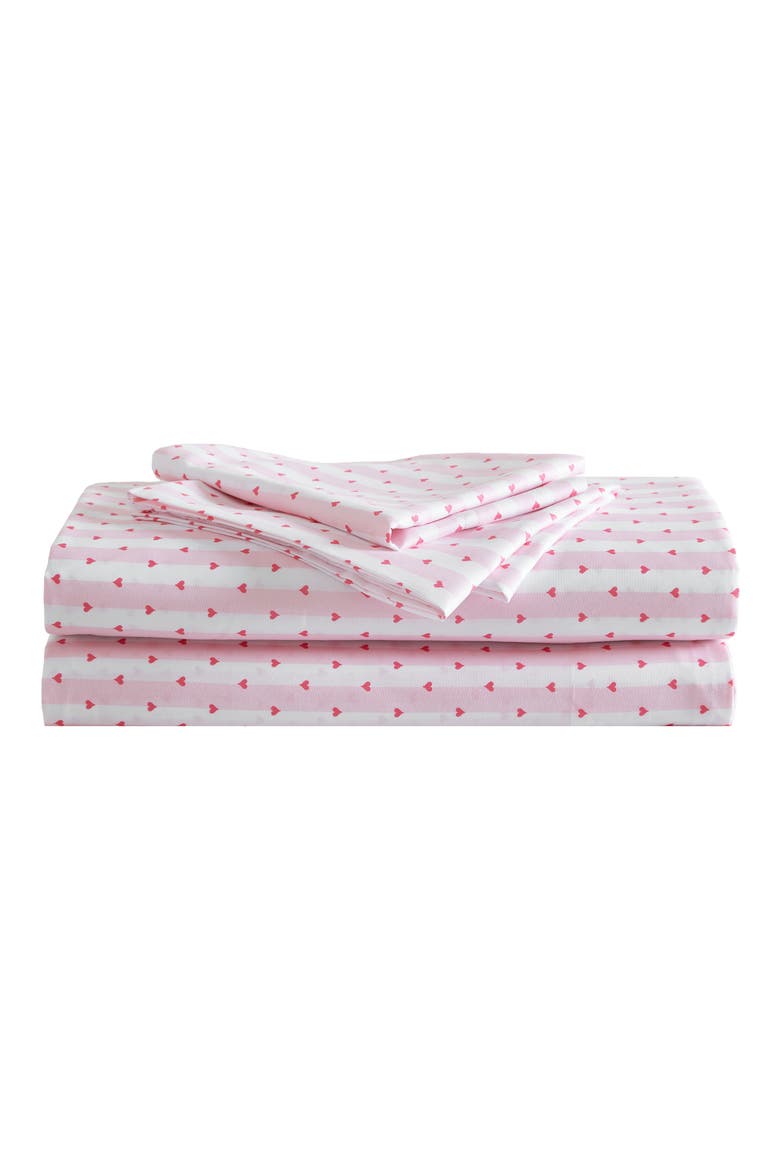Wonderland Stripe Sheet Set, Main, color, BRIGHT PINK