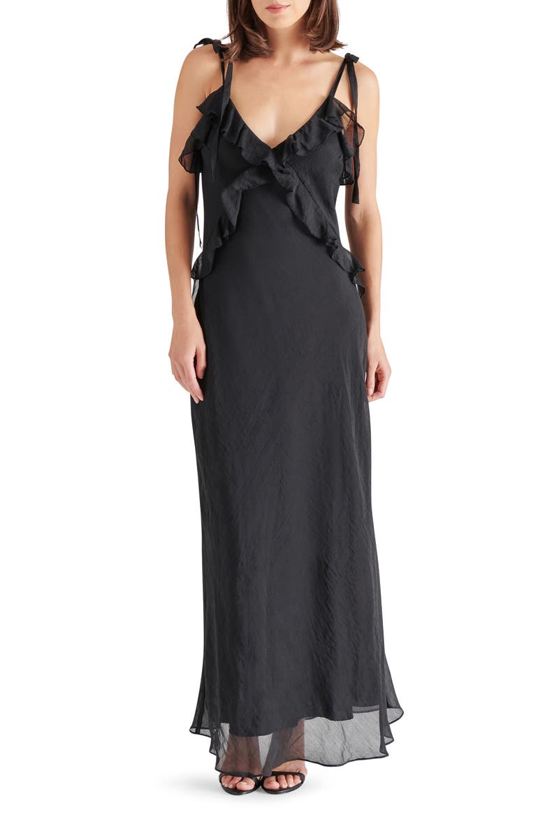 Adalina Ruffle Maxi Dress, Main, color, BLACK ONYX