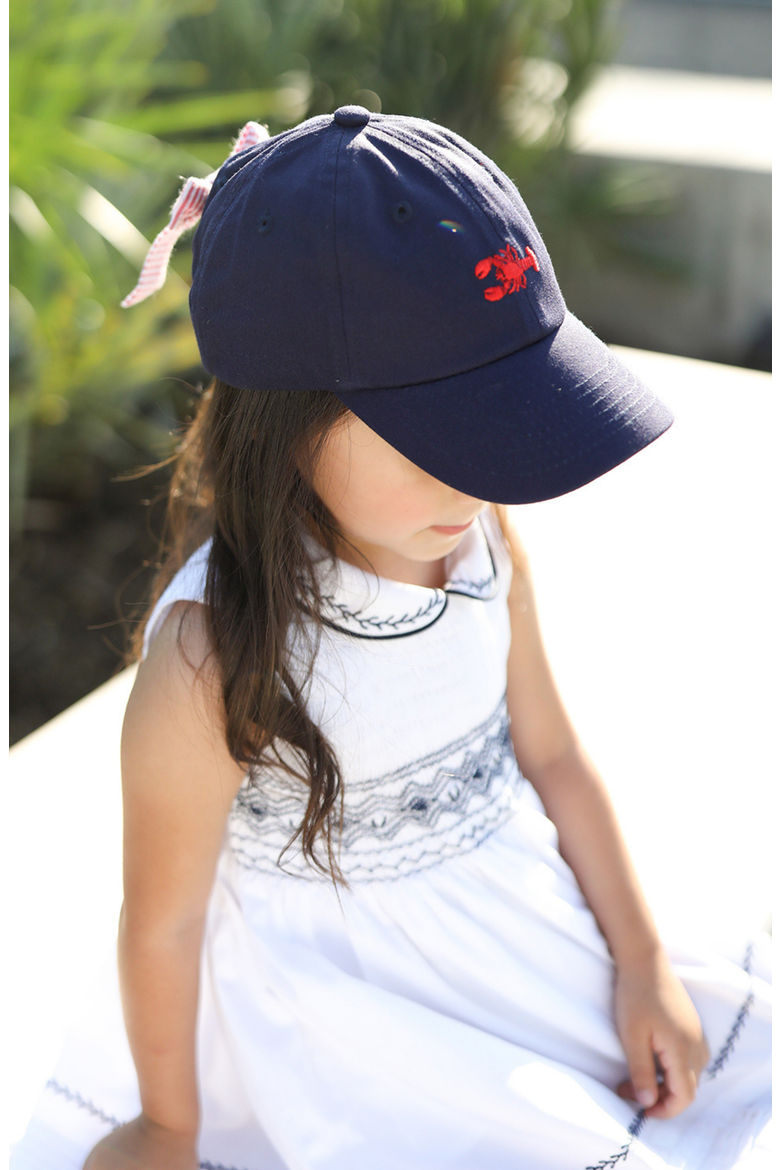Lobster Twill Bow Baseball Hat, Alternate, color, Navy Blue