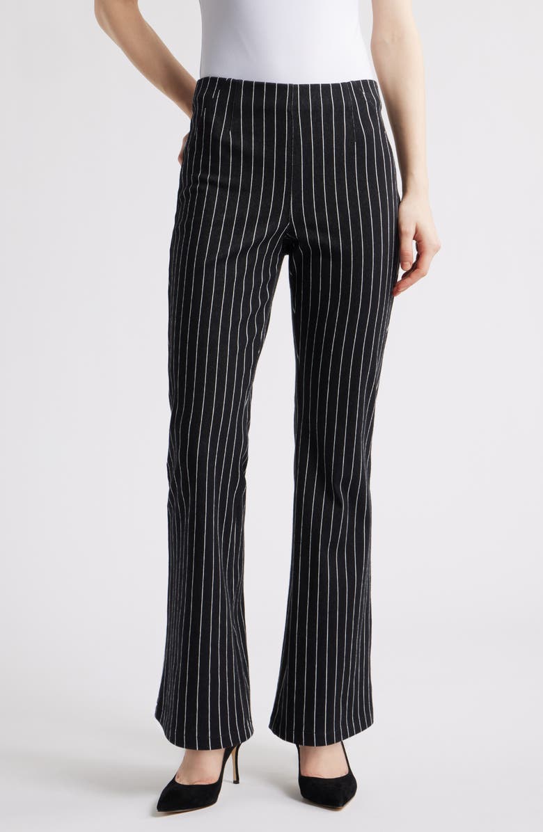 NIC+ZOE Railroad Stripe Bootcut Jeans, Main, color, Black Multi