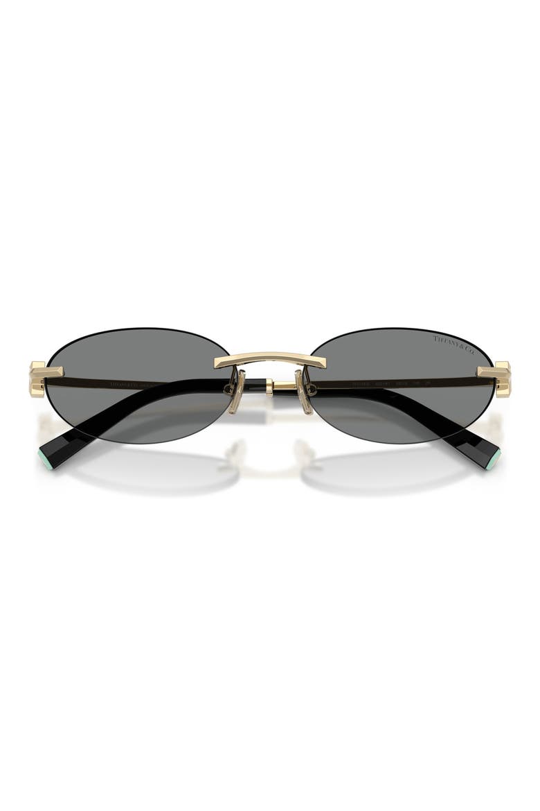56mm Oval Sunglasses, Alternate, color, PALE GOLD / DARK GREY