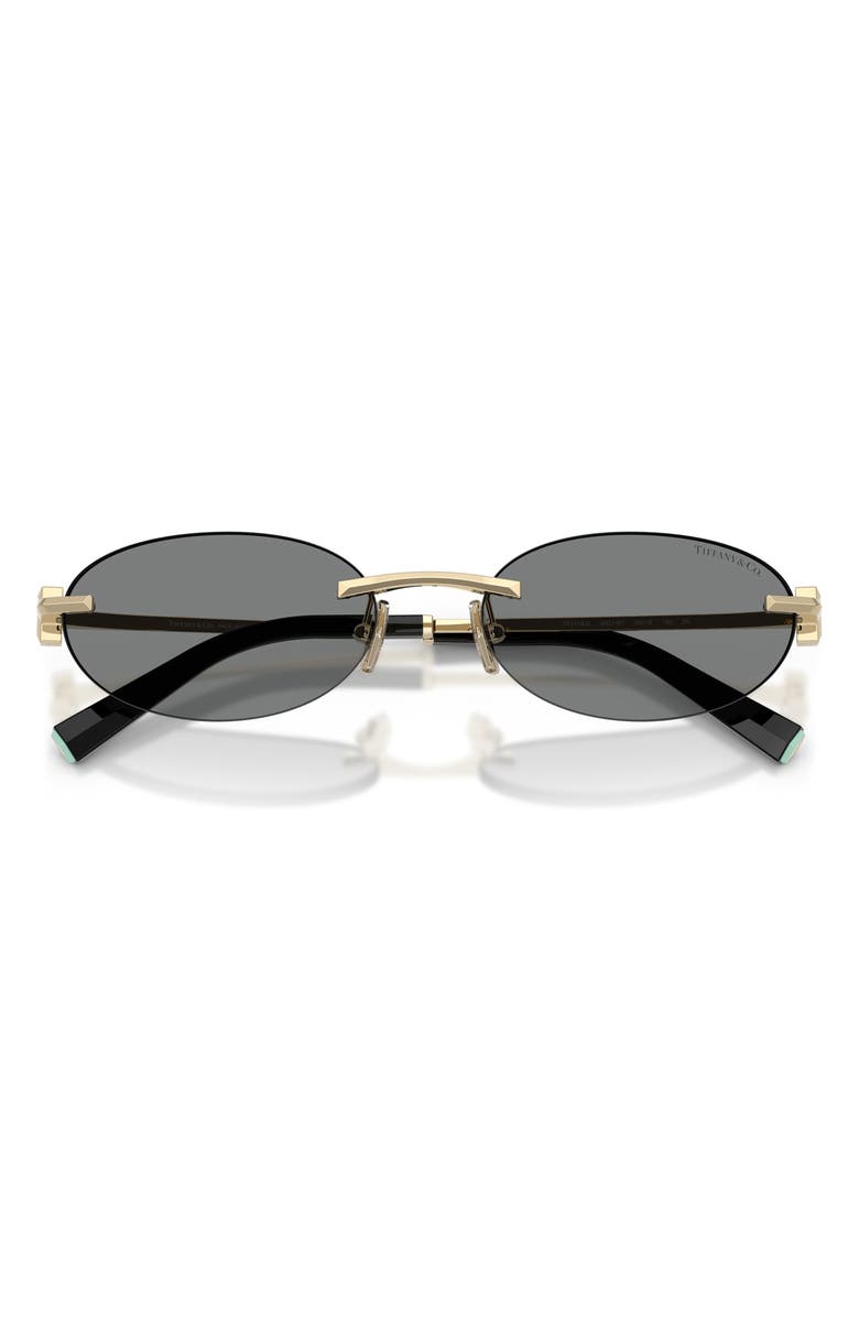Tiffany & Co. 56mm Oval Sunglasses, Alternate, color, Pale Gold / Dark Grey