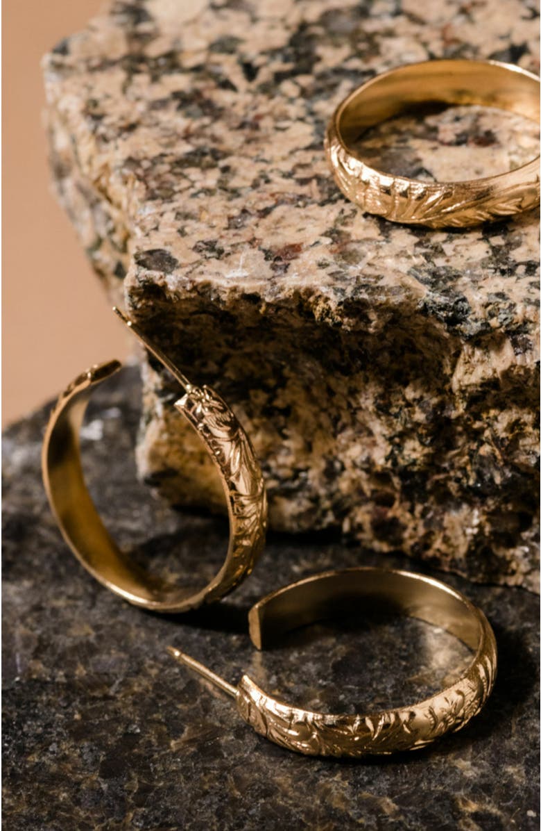 ABLE Filigree Hoops, Alternate, color, Gold-Filled