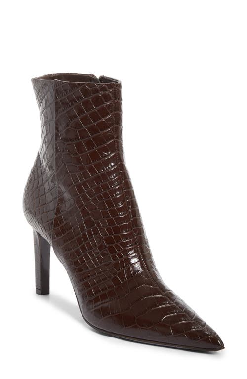 Jimmy Choo Croc-embossed Leather Ankle Boots With Pointed Toe In Animal Print