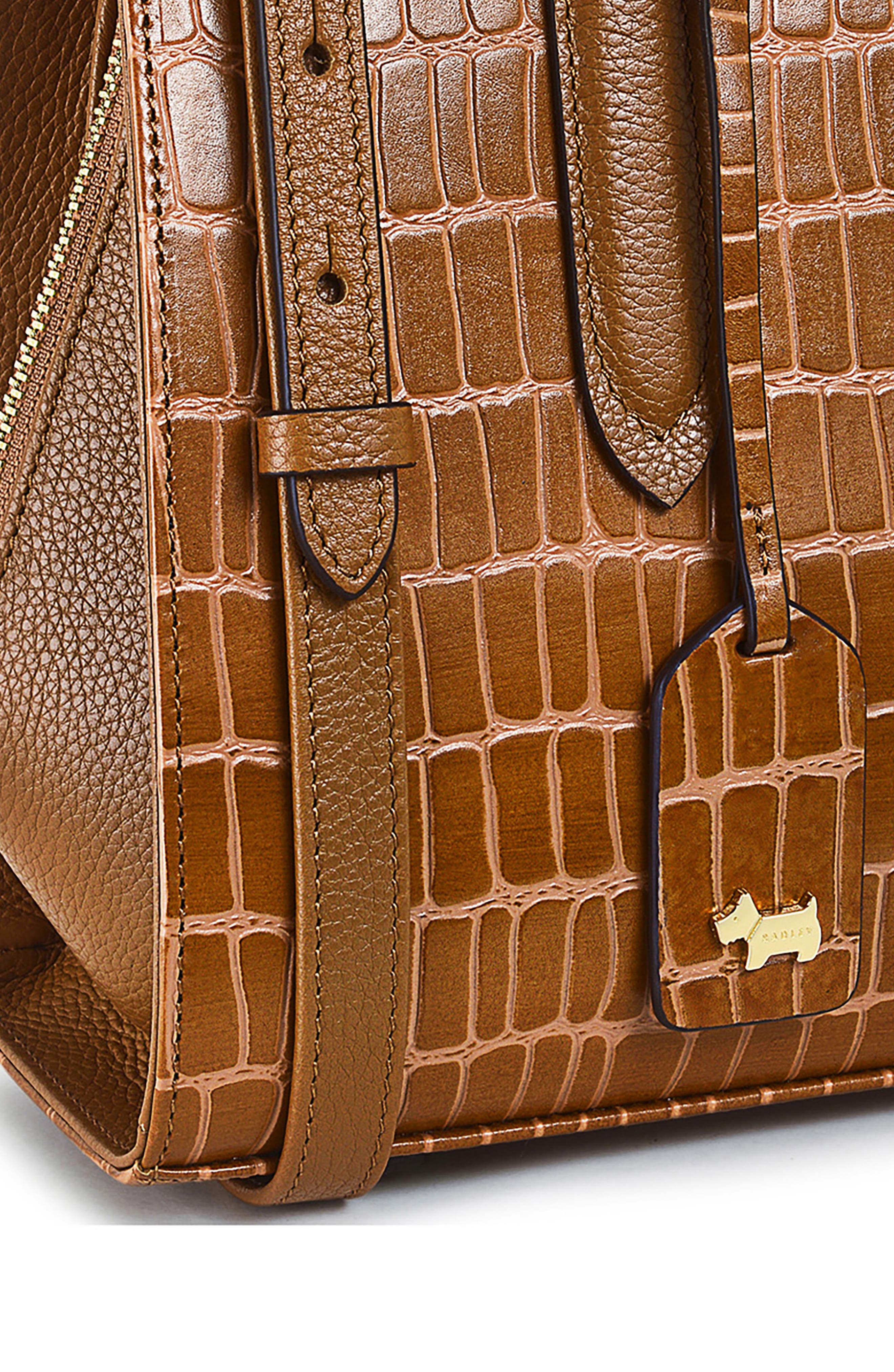 Liverpool Street Croc Embossed Medium Tote Bag, Alternate, color, CARAMEL