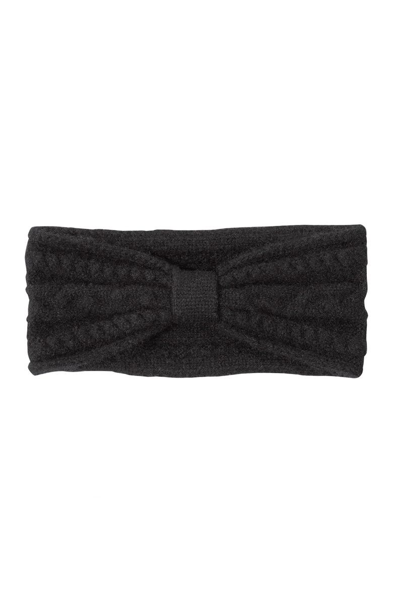 Amicale Cashmere Cable Bow Headband, Main, color,